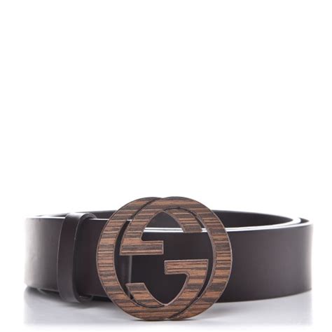 gucci belt wood grain|GUCCI Calfskin Wood Interlocking G Belt 95 38 Brown.